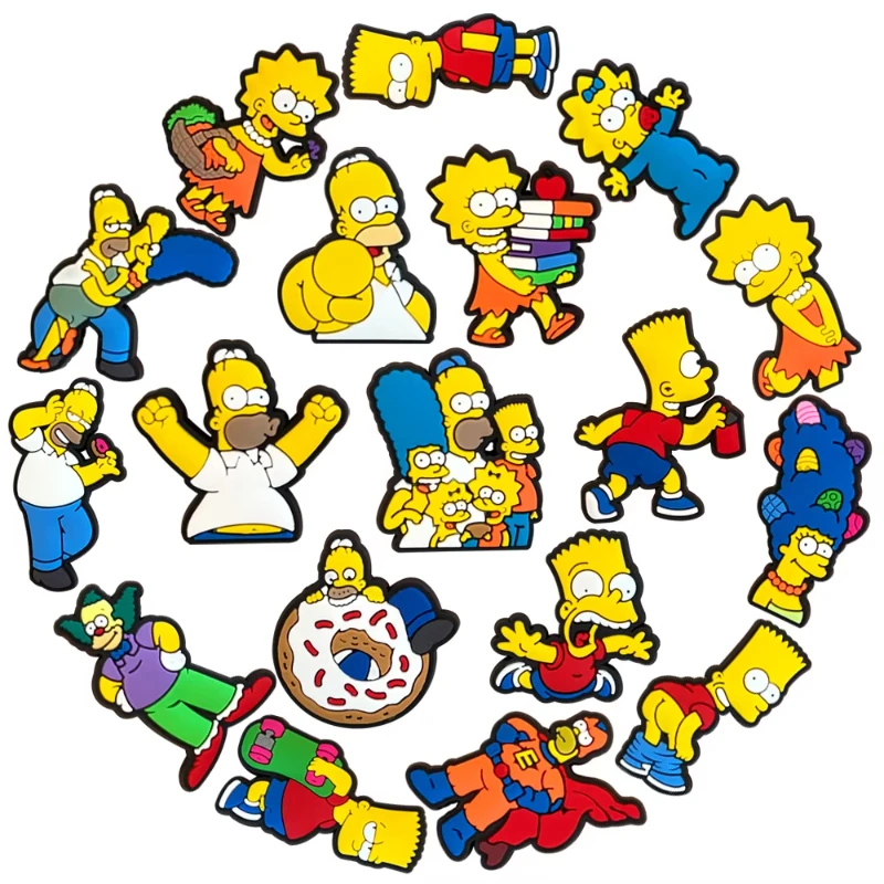 Simpson Series Shoe Charms Set – Cute Kawaii PVC Sandal Accessories