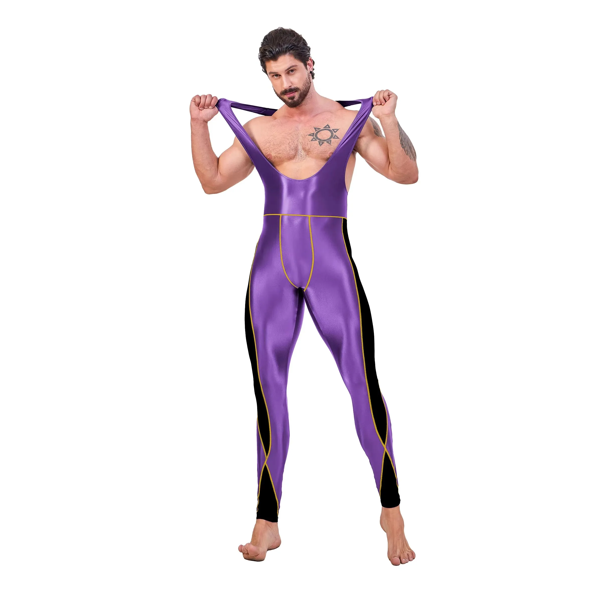 AMORESY Leonidas Series Suspender Backless Cycling Sports Fitness Tights Nine-point Pants Overall Catsuit All-purpose Jumpsuits 4