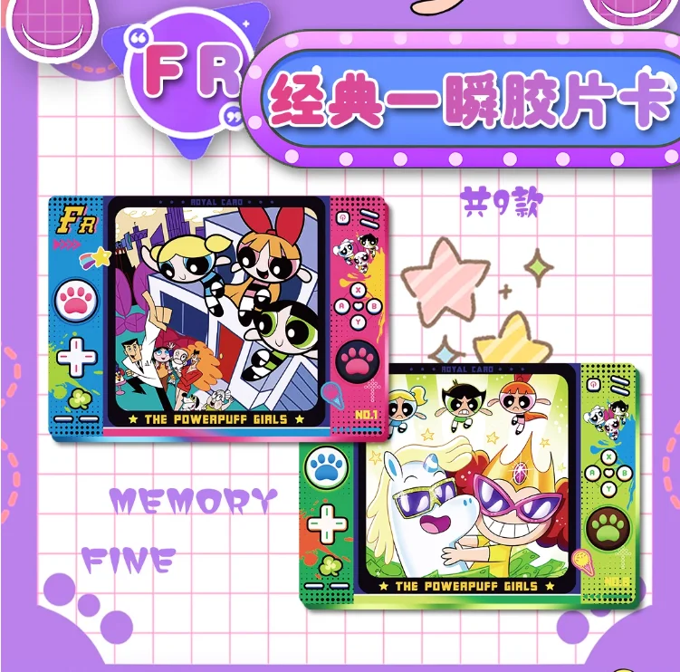 HUANGKA VOL.2 The Powerpuff Girls Cards Anime Collection Cards Mistery Box Board Games Toys Birthday Gifts for Boys and Girls