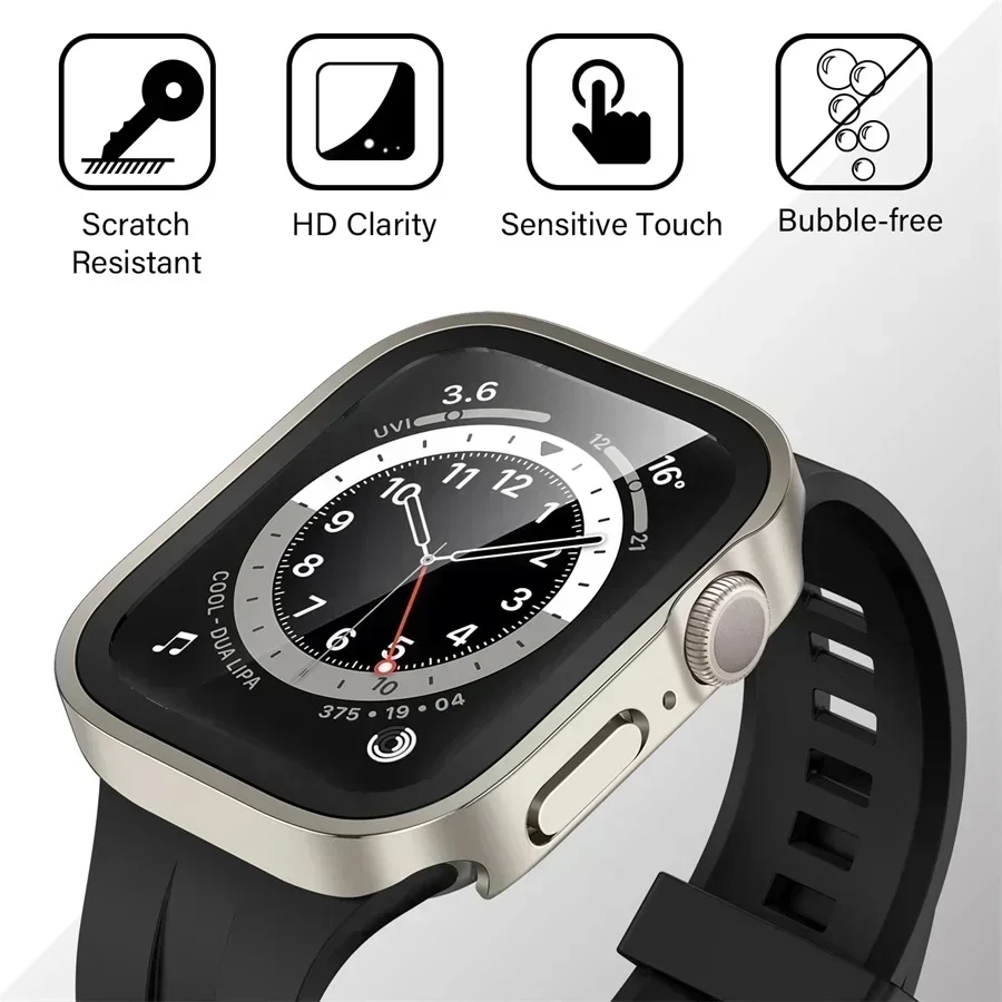 Displayschutzfolie für Apple Watch 10 Gehäuse 46 mm 42 mm 45 mm 44 mm 41 mm 40 mm 44 PC-Stoßstangenabdeckung aus gehärtetem Glas Serie 7 8 9 SE 6 5 4 – Detail 28