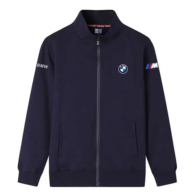 BMWS 맨투맨 재킷, 순면 가디건, 스탠드 칼라, 캐쥬얼 스포츠, 다용도 트렌디 상의, 작업복, 가을 및 겨울 신상