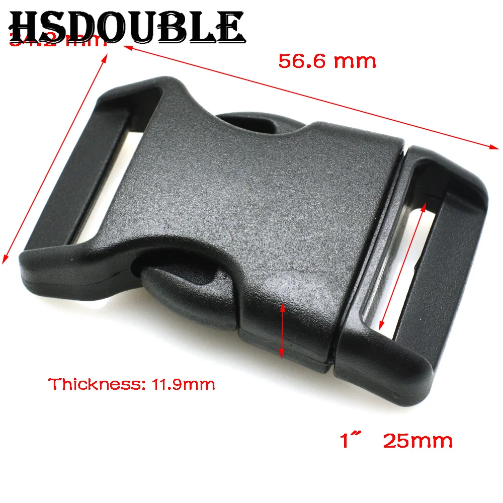 Plastic Side Release Buckle 10 Pcs/Pack 3/8"5/8"3/4"1" Contoured Curved Side Release Buckles For Bag DIY Webbing Straps Paracord Bracelet