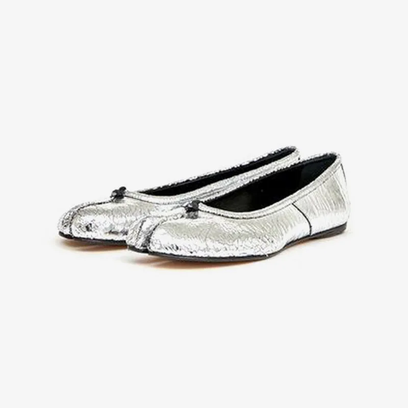 2024 Tabi Broken Mirror Ballerina Women Slip-ons Metallic Split Toe Ballet Flats Luxury Brand Designer Girls Casual Flat Shoes 4