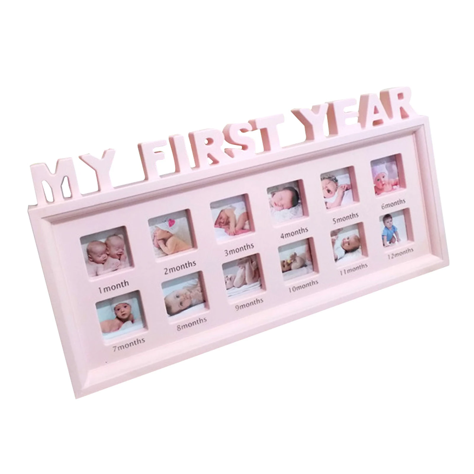 

12 Months My First Year Display Moments Show Newborn Baby Souvenirs Home Decor Photo Frame PVC Ornaments Desktop Girls Boys