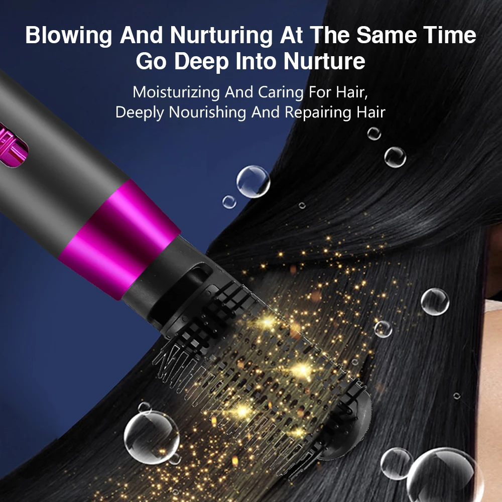 5 in 1 Hot Air Comb Automatic Curling Iron Dual Purpose Hair Styling Comb Automatic Hair Suction Super Leafless Dryer Tools