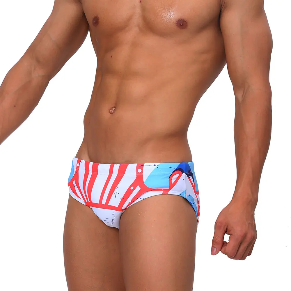 

UXH Men's Swim Briefs beach pants Surfing bathing suit Low-waist Sexy Surfboard White Swimwear Pad Push-up Swimming swimsuits