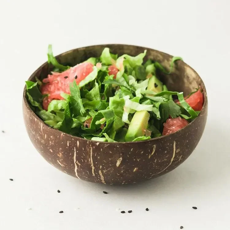 Coconut Bowls For Serving Dishes Wooden Salad Wood Reusable Bowl Serving Utensils Natural Coconut Shell Bowls Breakfast Party 9