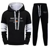 Black White Mens Tracksuit Printed Casual Sweatshirts Sportswear Outdoors Sports Jogging Mens Clothing Single Piece Hoodie Pants