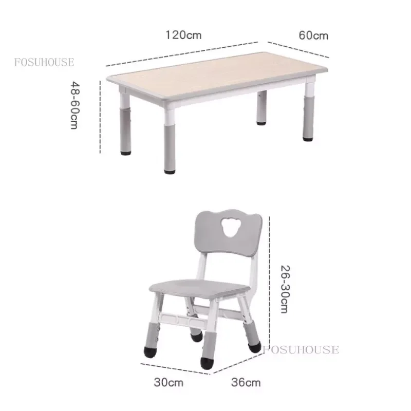 Kindergarten Special Table and Chair Set for Kids Liftable Rectangular Household Plastic Table Early Education Toy Desks