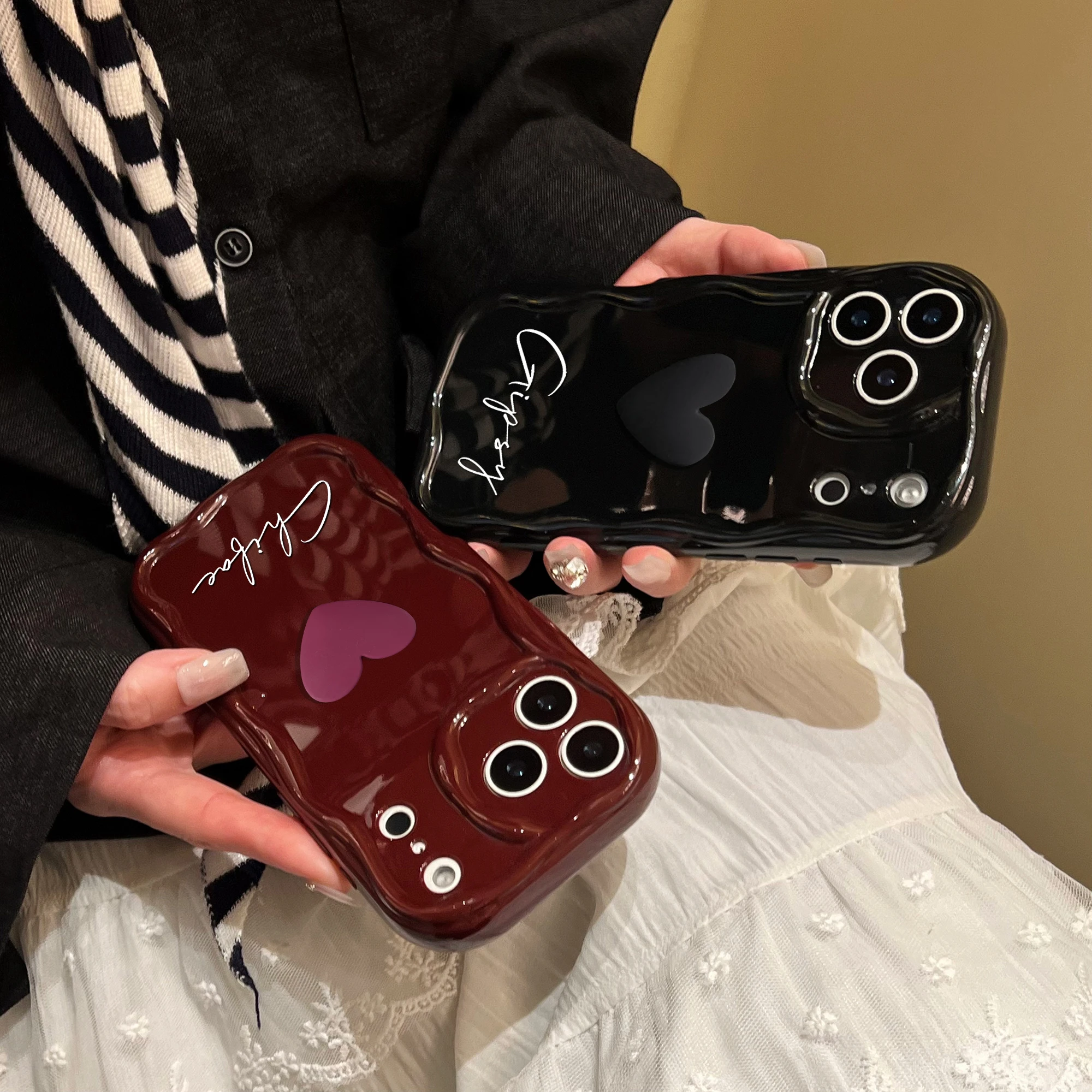 Personalized customize Name Letters 3D Stereo Cream Phone Case Compatible thumbnail 7