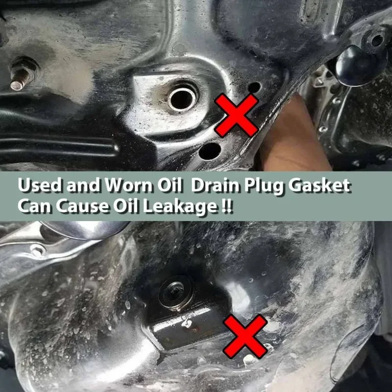 Car Oil Pan Drain Screw Gasket Engine Sump Oil Drain Bolt Seal Gasket 12mm Hole Nut Seal Ring For Toyota Lexus OE# 90430-12031