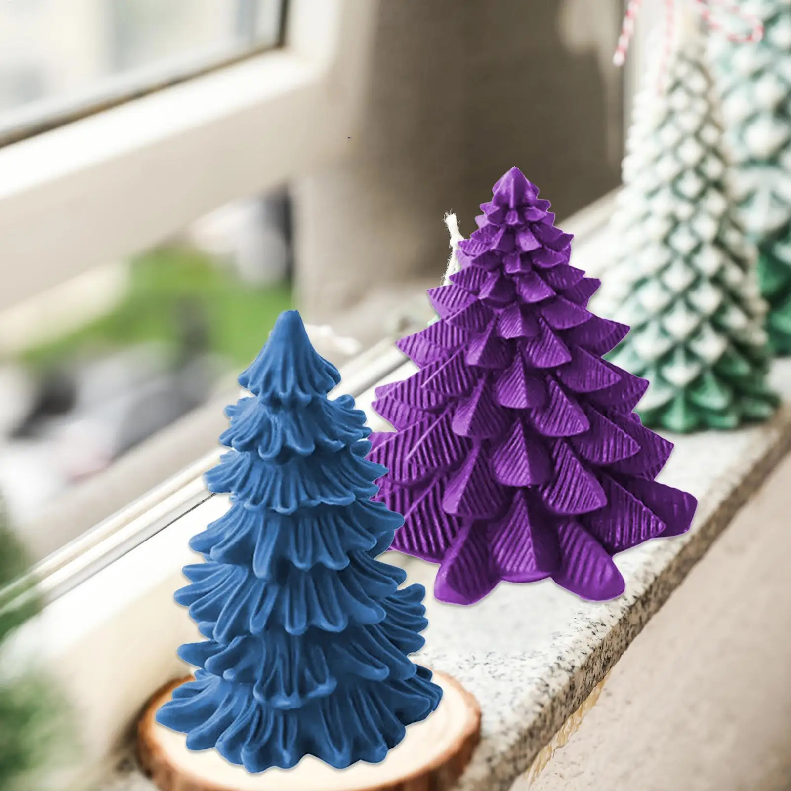 Christmas Tree Molds For Crafts 3D Tree Shaped Home Making Mold Silicone Candle Craft Mold Handicraft Mold For Handmade Candle
