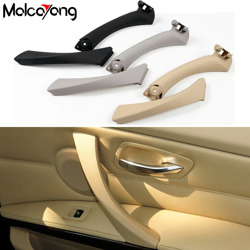 Beige Nero Auto Maniglia Interna Porta Interna Bracciolo Pannello Pull Trim Copertura Per Bmw E90 E91 316 318 320 325 328 330 335 3 Serie