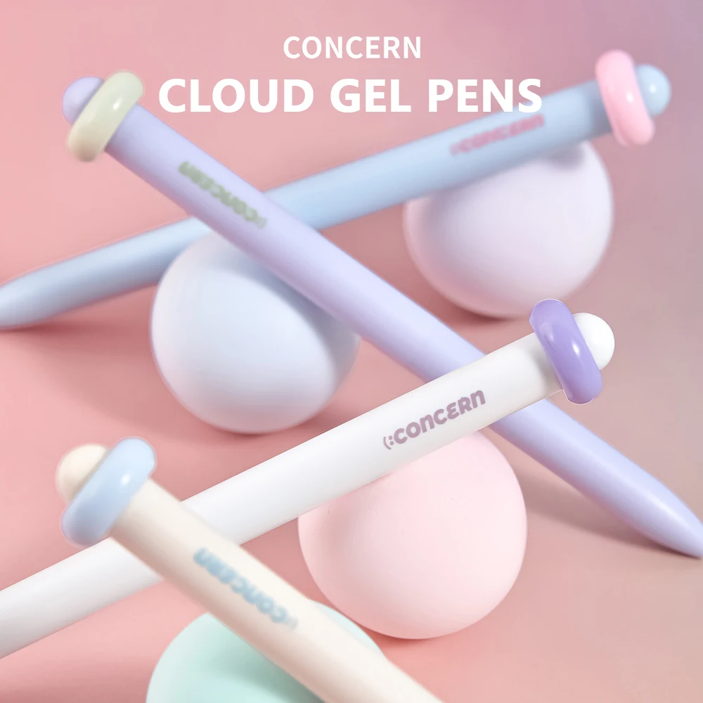 4 Pcs/Set Creative Cloud Design Gel Pen 0.5mm Black Ink Writing Pens for School Student Study Exam Stationery Supplies