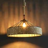 Classical Hemp Rope Pendant Hanging Lamp Lustre for Ceiling Chandelier Classic Retro Antique Industrial Iron Dining Room Light 1