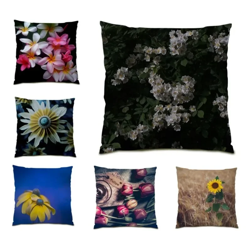 

Tropical Palm Pillowcases Decor Double Sided Flower Pattern Cushion Cover Modern Pillow Cover Kids Room Home Decor DF2148