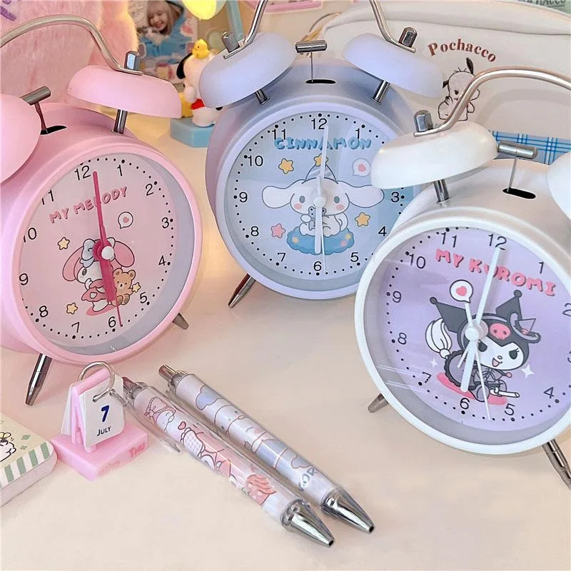 Sanrio Bedroom Alarm Clock Kuromi MyMelody HelloKitty Cinnamoroll Ins