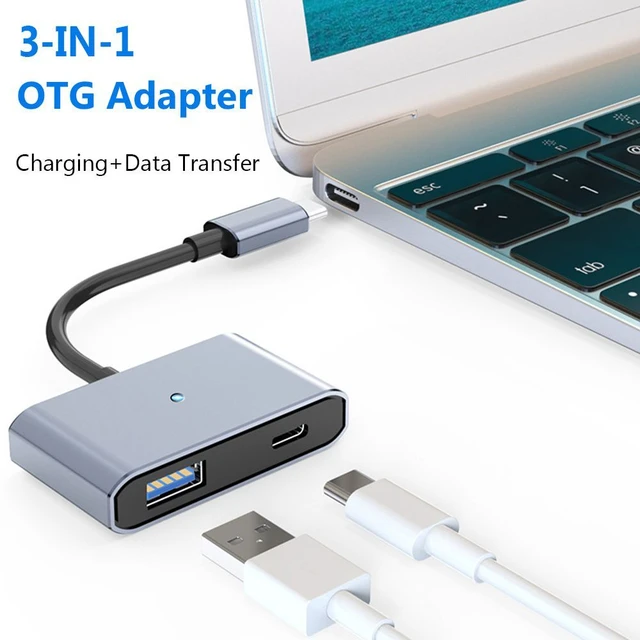 Ruxely Adaptateur Câble USB C OTG avec Power Supply,Charge Type C