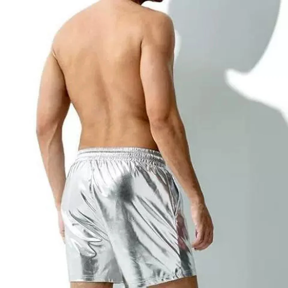 Metallic Gold Silver Jazz Dance Shorts for Men