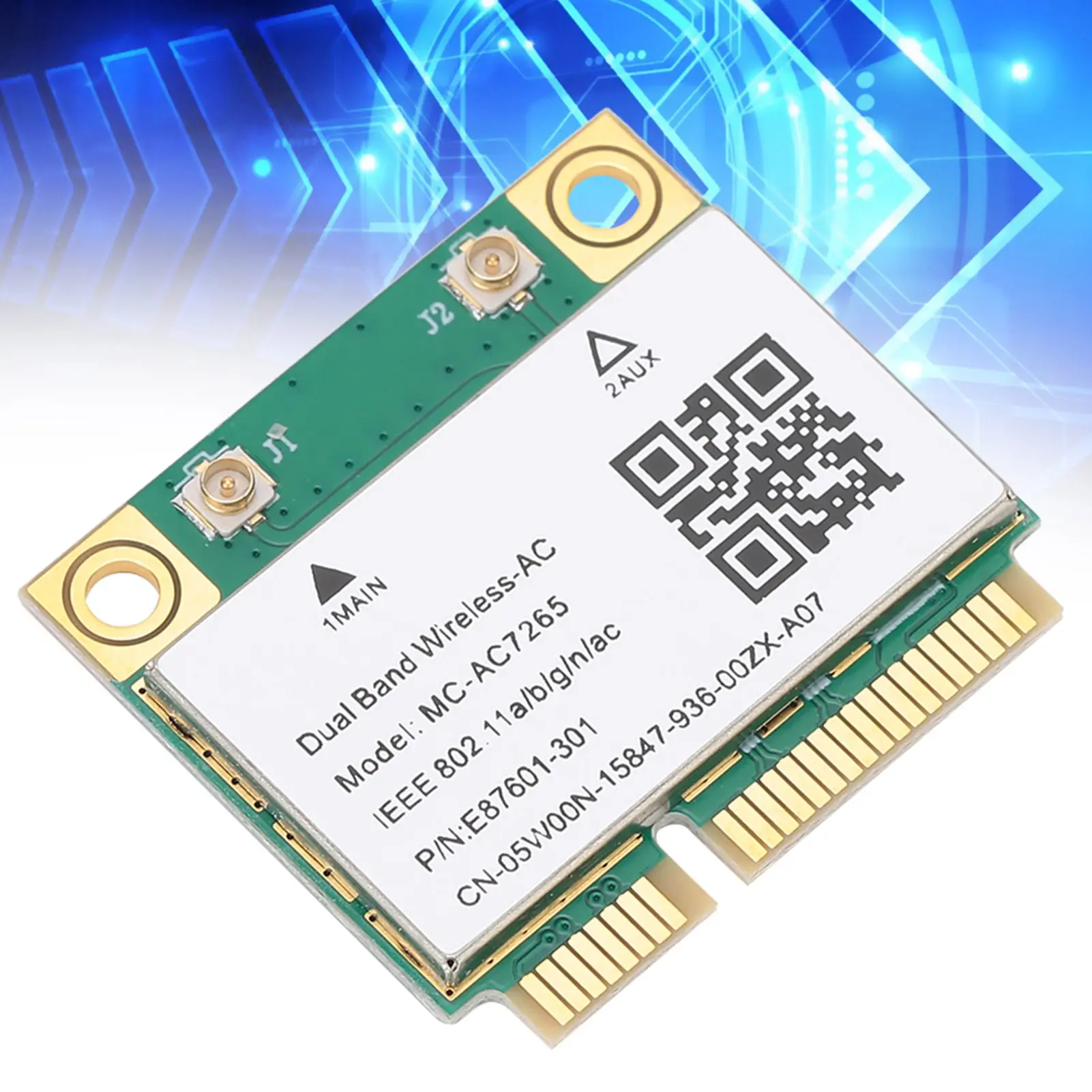 블루투스 4.2 무선 와이파이 네트워크 카드, 미니 PCIe 기가비트 듀얼 밴드 MC-AC7265