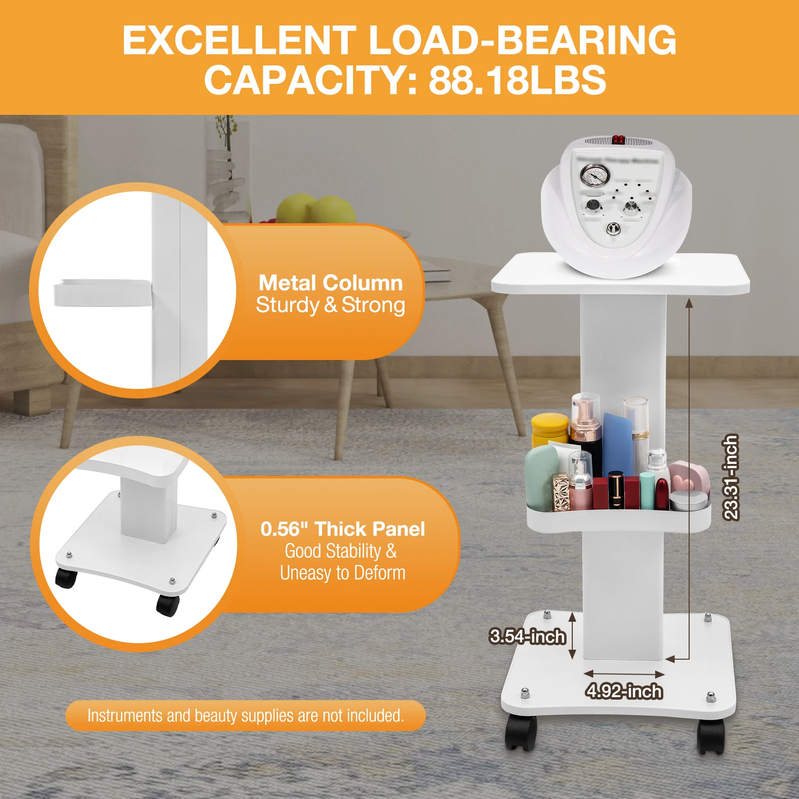 Salon Table Trolley Rolling Trolley Cart Salon Spa Beauty Storage Equipment Machine Organizer Stand Max Load 40Kg