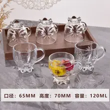  Household Wine Glass Set Thickened Heat-resistant Glass With Handle Glass Water Glass Lead-free Juice Glass Wine Glass Tea Cup 