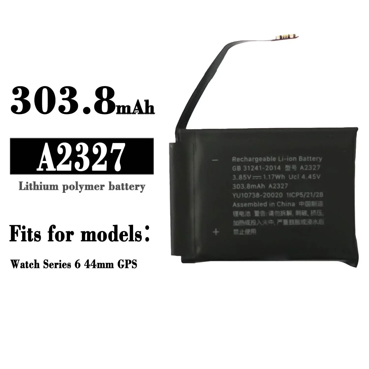 

303.8mAh Replacement Watch Battery For Iphone Apple Watch Series 6 44mm GPS A2327 High Quality Watch Battery