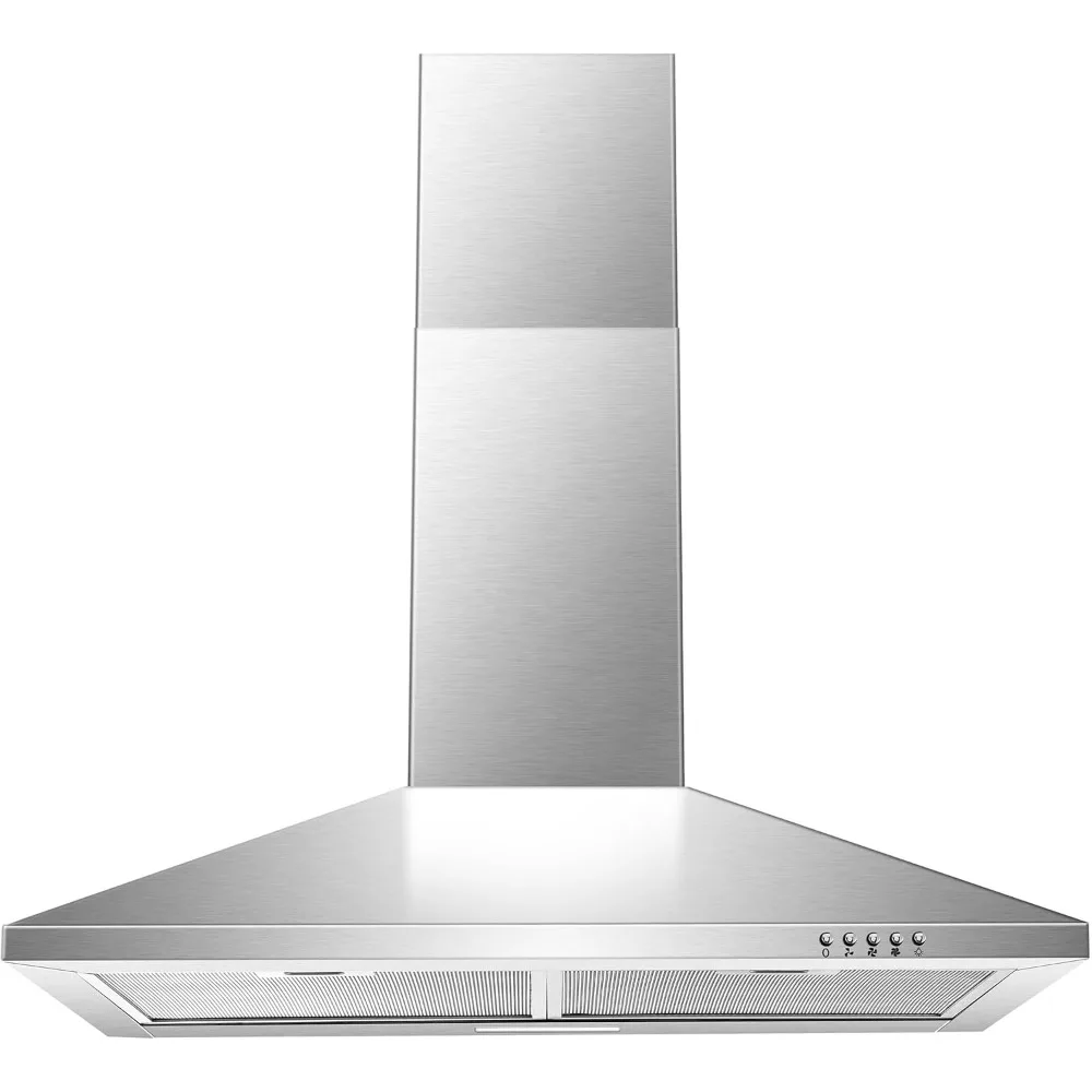 Range Hood 30 inch,Wall Mount Range Hood in Stainless Steel With Ducted/Ductless Convertible,Stove Vent