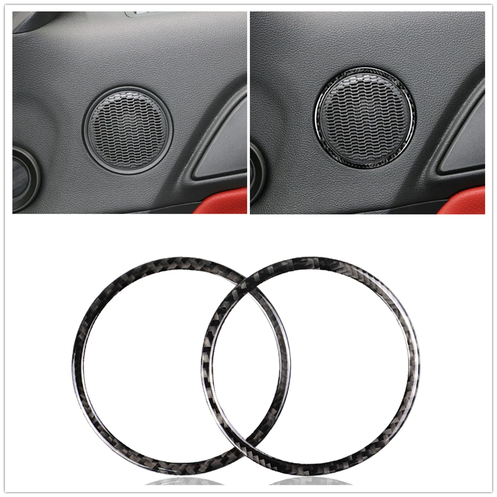 

2 шт., автомобильная звуковая Крышка для дверного динамика, рамка, отделка, наклейка для громкоговорителя, кольцевая полоса для Ford Mustang 2015-2023