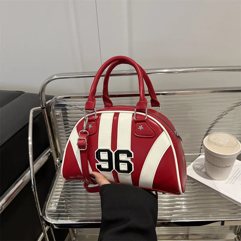 Striped Handbag Women Shoulder Bag, Chic Half Moon Armpit Bag, Stylish Tote Crossbody Bag for Women‘s Daily Work Party Travel