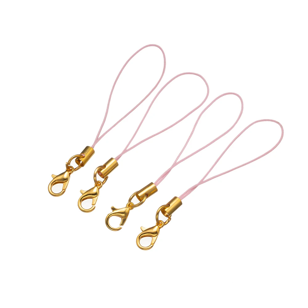 50 Stück Gold/Rhodium bunte Riemen Charm Kordel Lariat Karabinerverschluss für DIY Schlüsselanhänger Schlüsselanhänger Handy Schmuckherstellung Zubehör – Detail 6