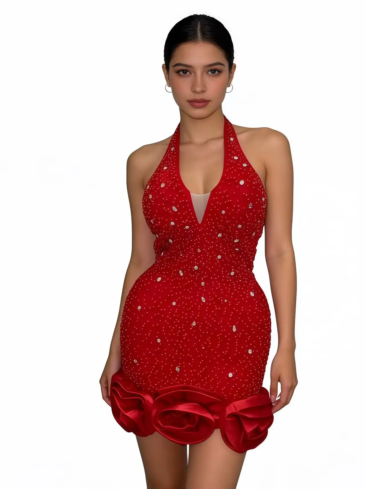 vestido-de-noche-sexy-con-cuello-halter-y-escote-profundo-en-v
