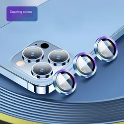 Ultra - Durable Metal Camera Lens Protector with Full Coverage Glass - 12proMax(3pcs (Dazzling)