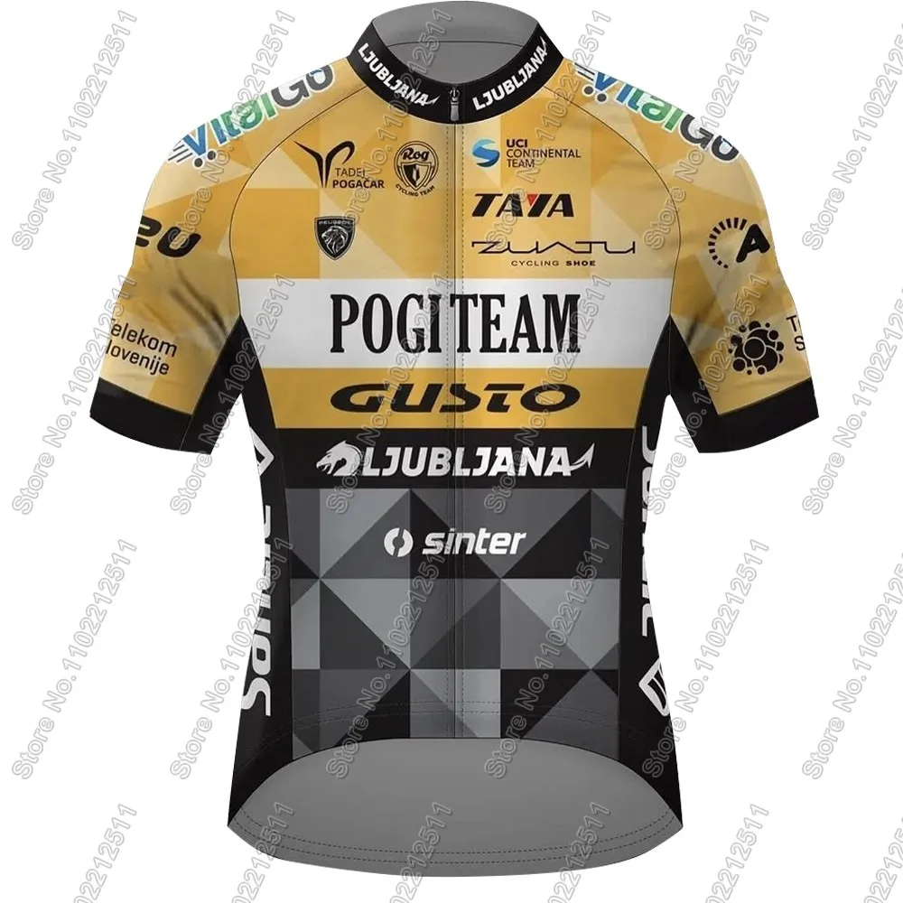 Ljubljana Gusto 2025 Cycling Jersey Pogi Team Set Mens Clothing Road Bike Suit Mountain Bicycle Shirt Bib Shorts MTB Maillot 3