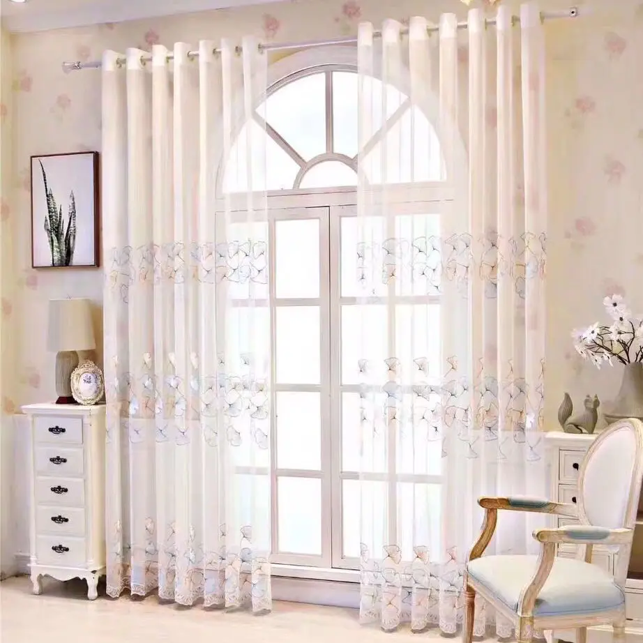 1PC Colorful Ginkgo Blossoms Hot Selling Small American Transparent Grid Embroidered Window Screen New Style 2