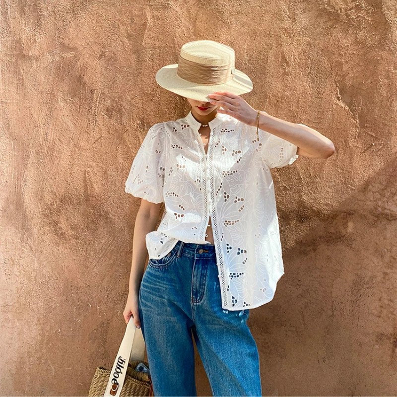 HEYON blouse / 新品未使用タグ付き HOTGIFT Womens Tops Blouse 2025 Summer Tunic Casual Short