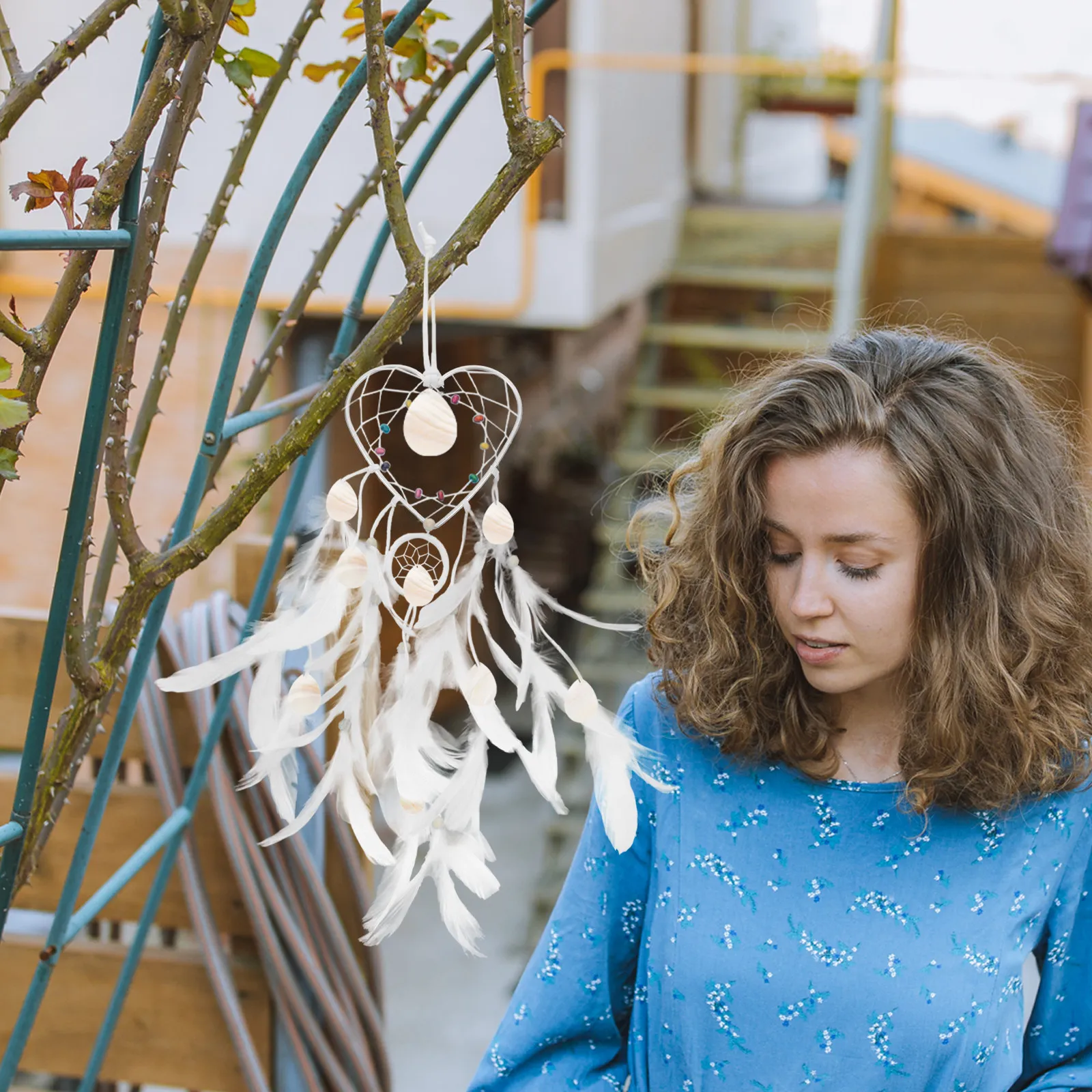 10Pcs 드림 캐처 철 링 하트 모양의 금속 공예 고리 DIY 마크라메 화환 와이어 링 드림캐쳐 용품