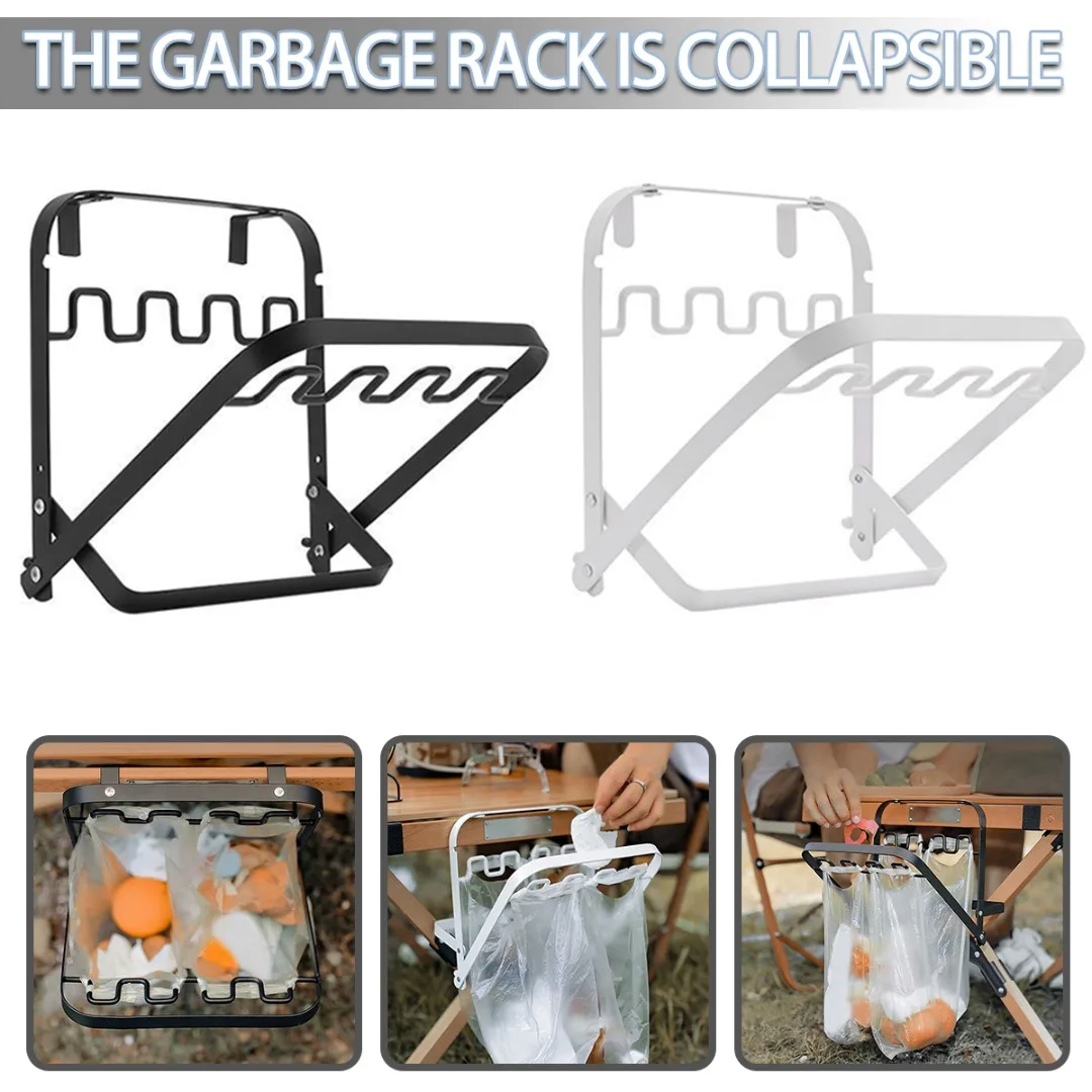 

Portable Garbage Bag Rack Foldable Hanging Trash Rack Rubbish Bag Holder Stand Kitchen Trash Bag Holder Outdoor Bag Hanger Shelf