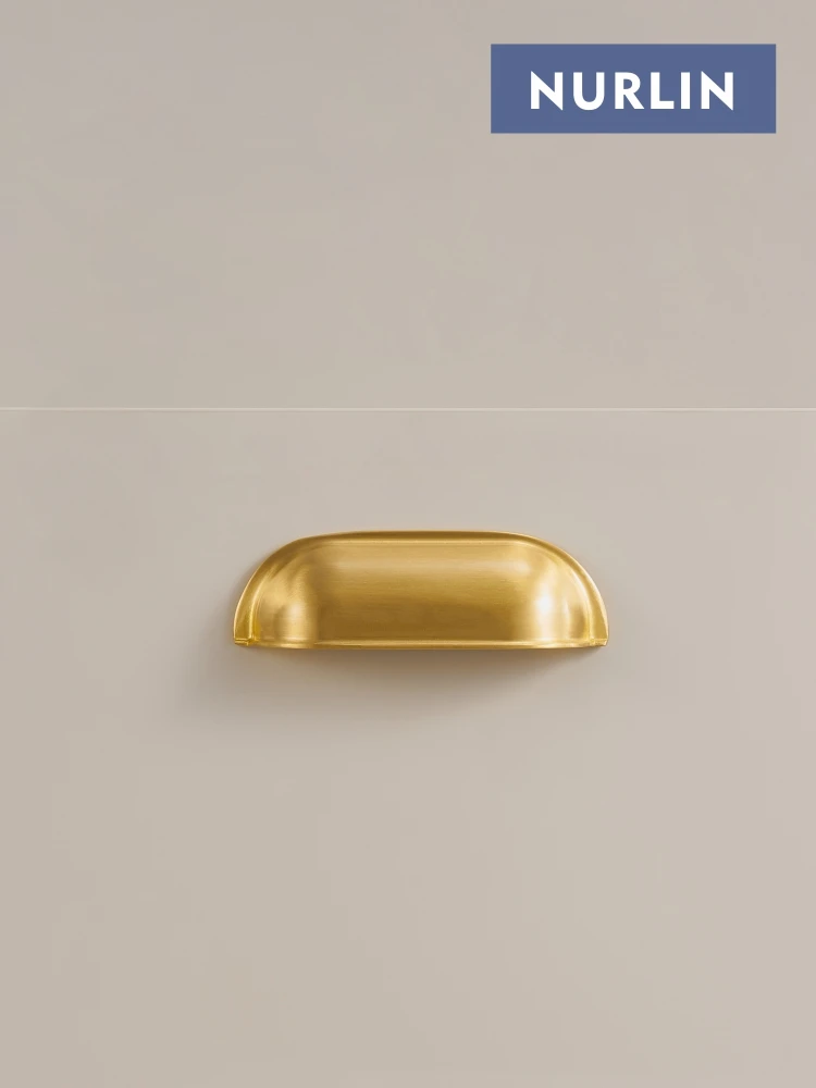 Nurlin Brass Cup Shape Pull Handle Cabinet Drawer Handles Vintage Pastoral Knobs cabinet handles