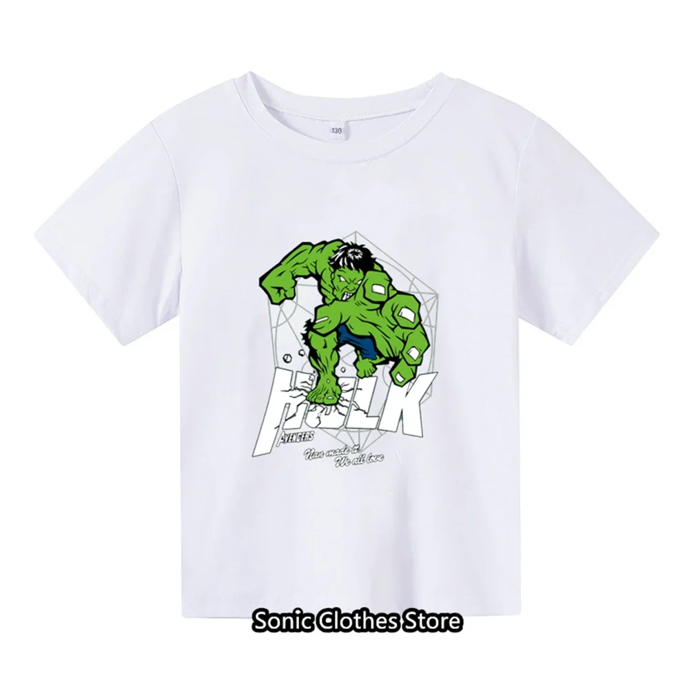 Camiseta de superhéroe para niños de 3 a 14 años, camisa de Spiderman, ropa de moda de Hulk, ropa para bebés, Tops giratorios de cumpleaños