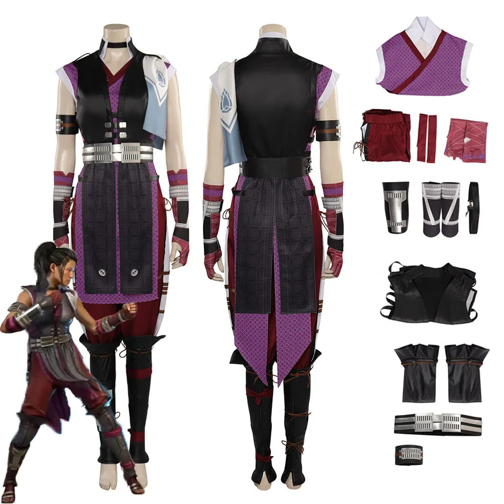 

Женское платье для ролевых игр Li Mei, костюм с брюками, костюм для косплея, костюм Mortal Cos Kombat для взрослых женщин, карнавальные костюмы на Хэллоуин