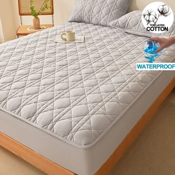 Protecteur de matelas en coton de classe A – imperméable, antibactérien, hypoallergénique, assure un environnement de sommeil sain et confortable. 1