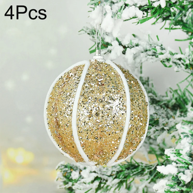 thumbnail image 1 of Bolas de Navidad blancas de 8 cm, adornos para árbol de Navidad, decoraciones navideñas para el hogar, bolas de espuma decorativas para árbol de Año Nuevo 2023, 3 piezas/caja, 1 of 5