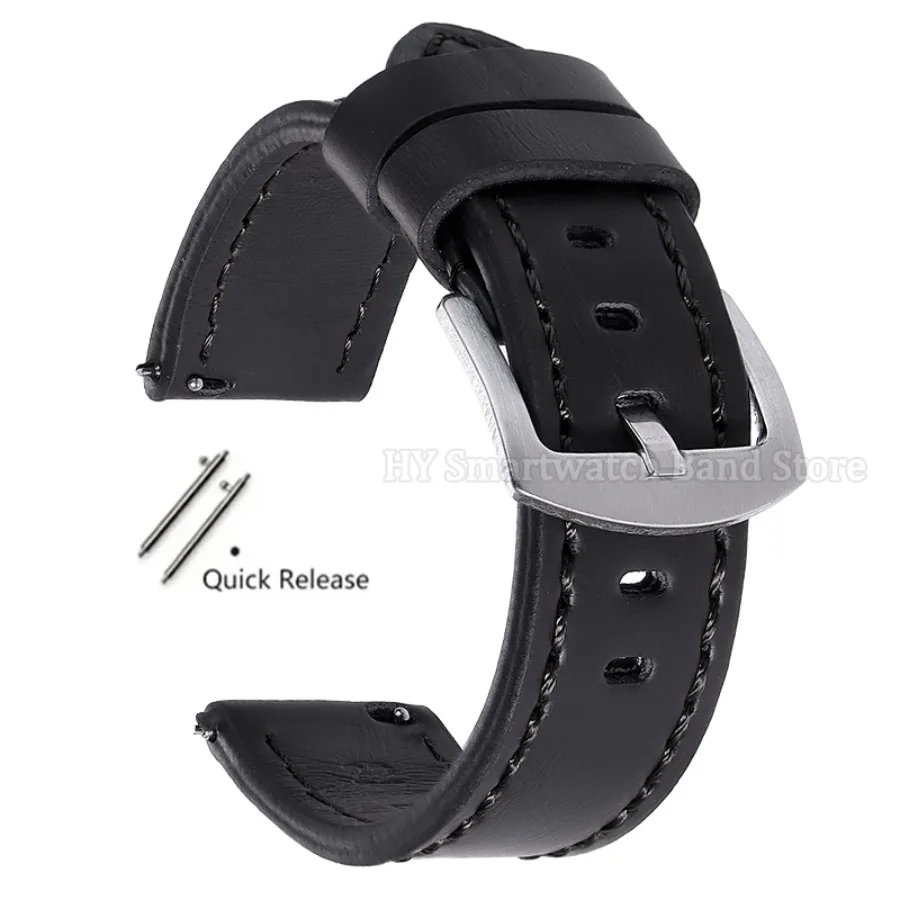 Premium Leather Smartwatch Band with Universal Quick Release Clasp