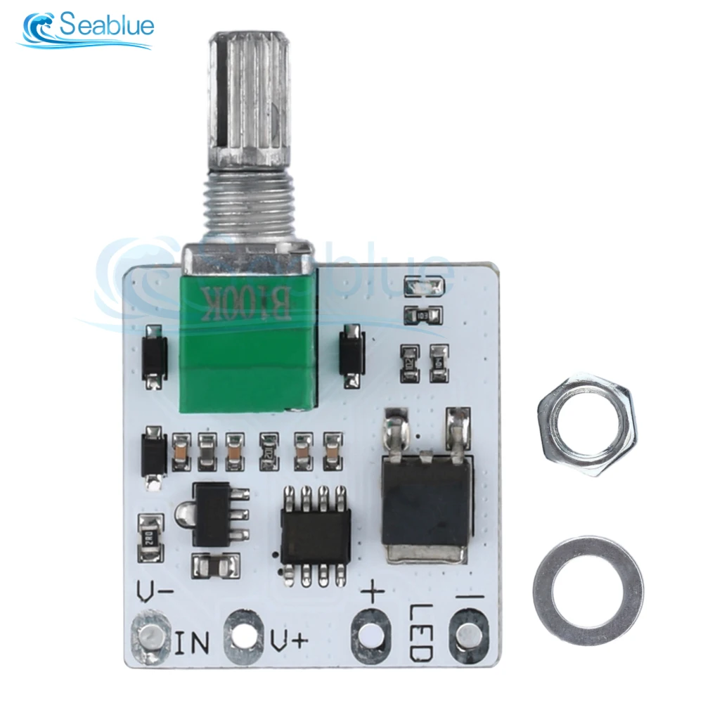 DC6-24V LED Mini Dimmer Constant Voltage Light Bar Microscope Live Fill Light Small Desk Lamp Knob Potentiometer Stepless Module led dimmer switch,led dimmer controller,lamp dimmer