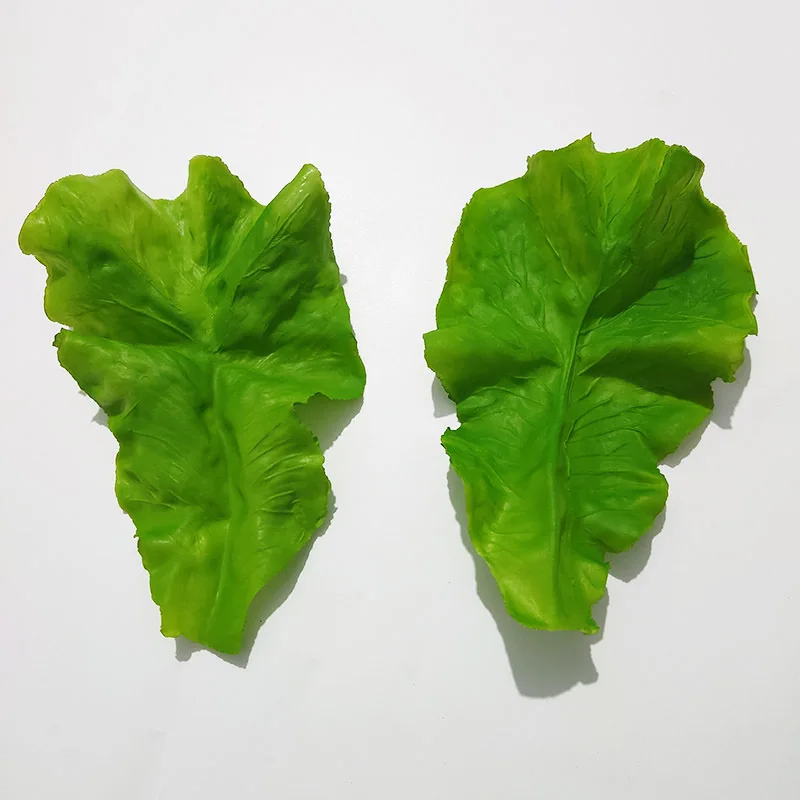 Food Model 1Pcs Simulation Lettuce Leaves PVC Artificial Green Vegetable Model Fake Food For DIY Festival Home Party Kitchen Decor Kids Toy