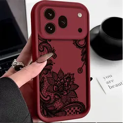 Flexible Silicone Shockproof Case with Lace Cat Print Pattern - Protective Cover for Honor 600 Pro (Red)