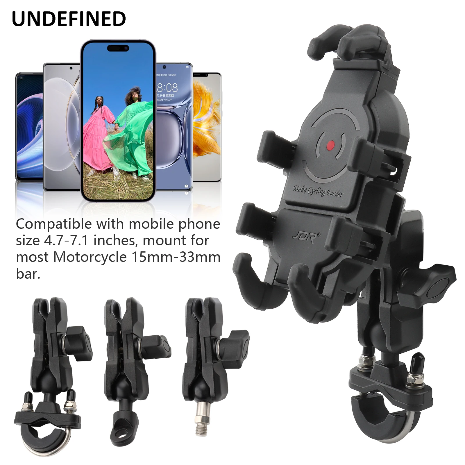 Universal Motorcycle Bike Mobile Phone Holder Bracket Mount Handlebar Side Mirror Stand With Wireless Charger Shock Absorber