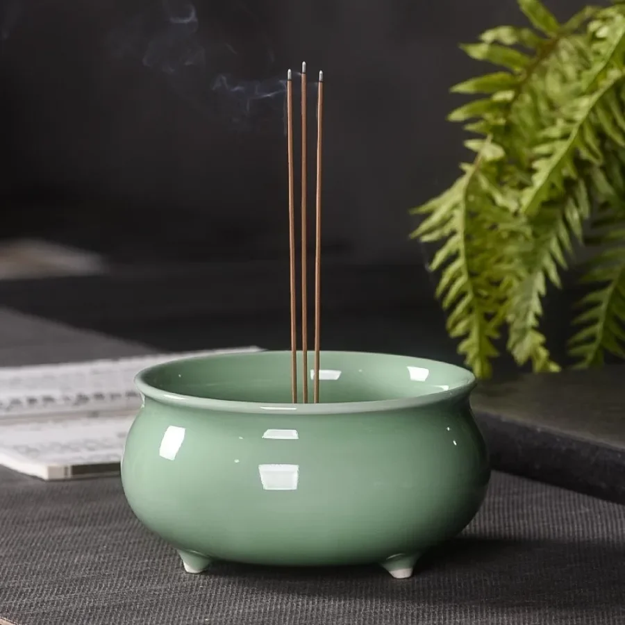 

Ceramic Incense Burner Ornament Porcelain Chinese Incense Burner Modern Gift Minimalistic Burner Traditional Incenso Home Decor