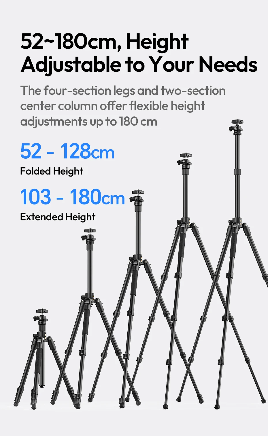 Traveler-Uka Tripod Portable Tripod Selfie Stick for DSLR Camera for Travel Phot